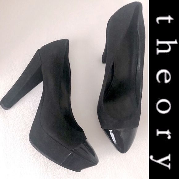 Suede Platform Pumps by Theory - Picture 2 of 16